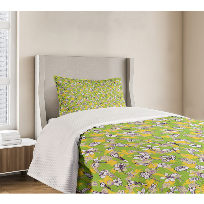 Herbs Blossoms Field Bedspread Set