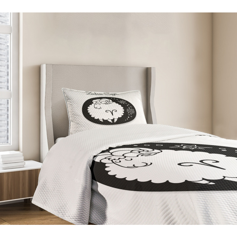 Funny Ram in a Dot Bedspread Set