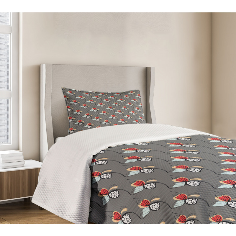 Abstract Herb Motifs Bedspread Set