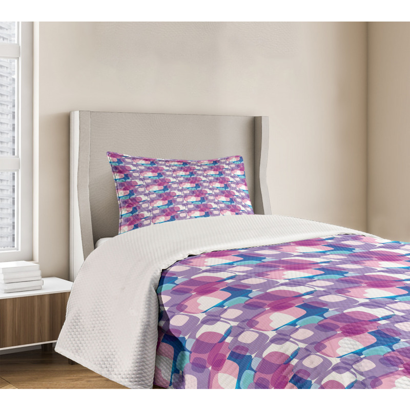 Pastel Colored Square Bedspread Set