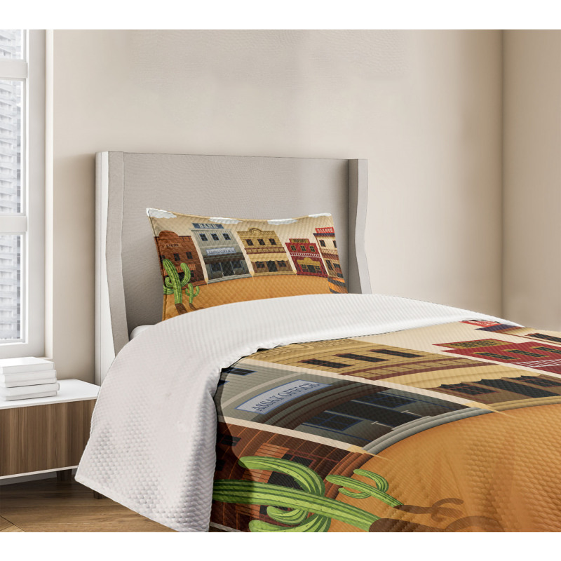 Wild West Village Town Bedspread Set