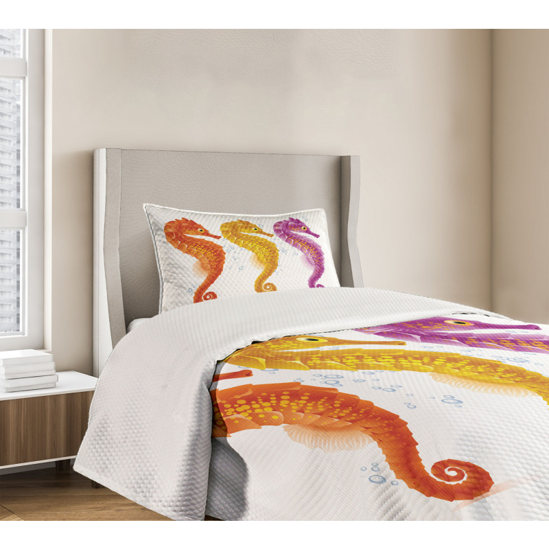 Seahorse Marine Tones Bedspread Set