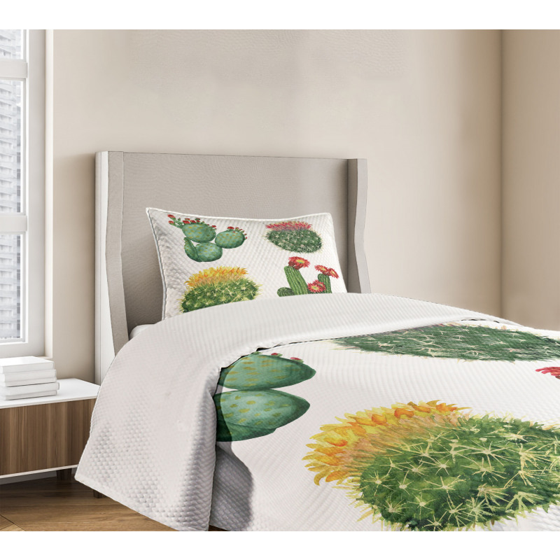 Watercolor Tropical Art Bedspread Set