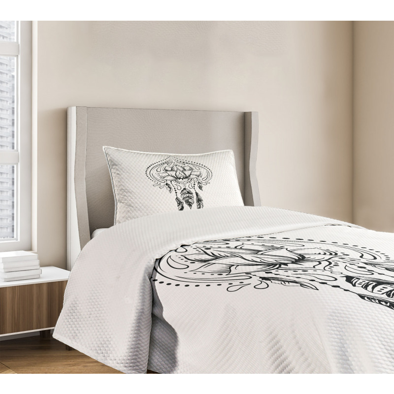 Doodle Paisley Design Bedspread Set