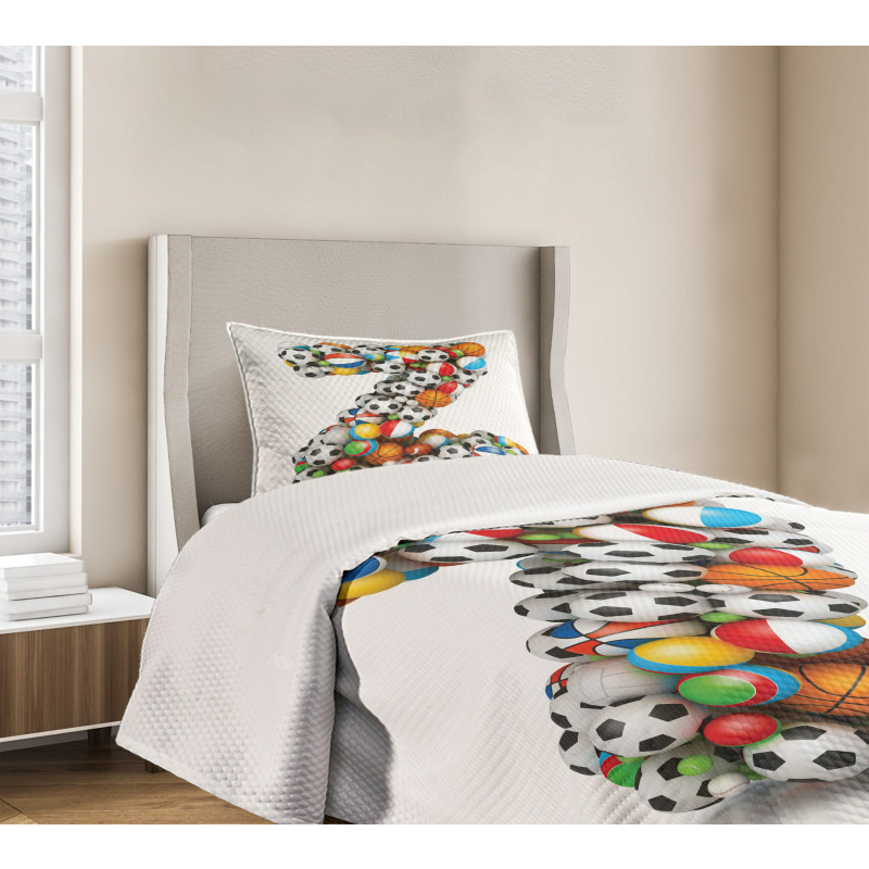 Colorful Sports Balls Bedspread Set