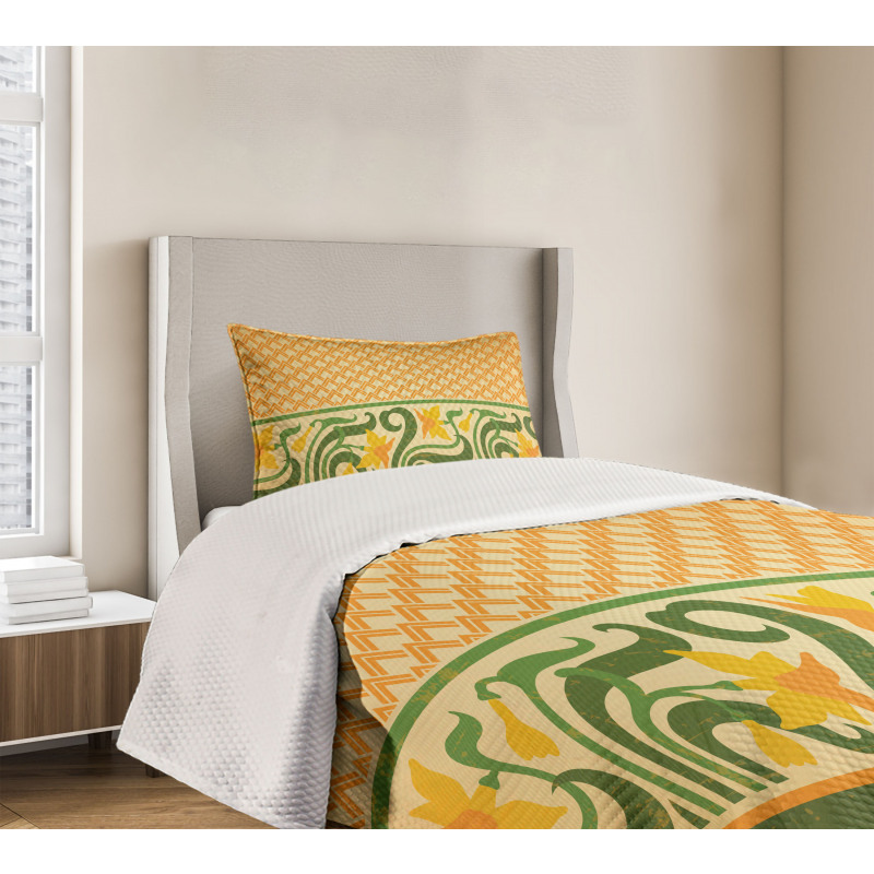 Ornate Daffodils Bedspread Set