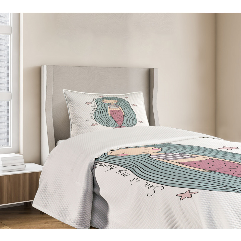 Sea is My Home Girl Bedspread Set