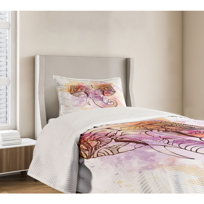 Oriental Wisdom Figure Theme Bedspread Set