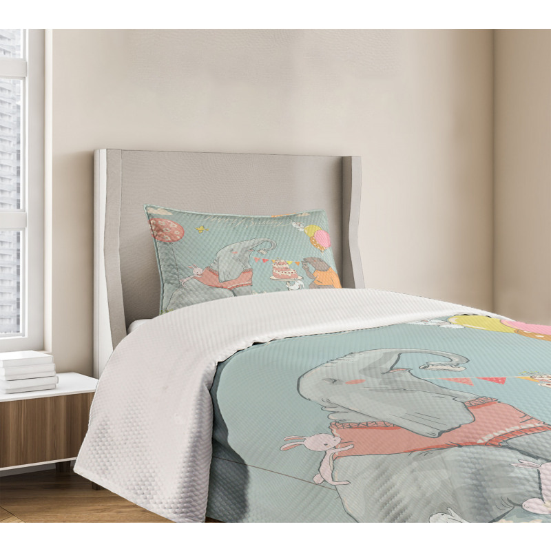 Elephant Hares Bedspread Set