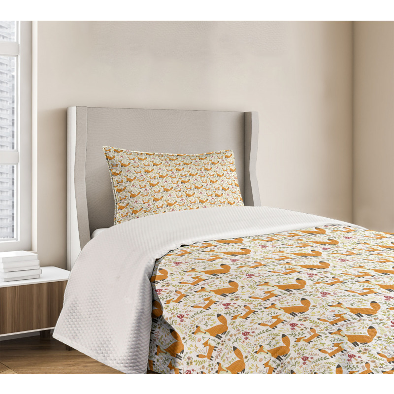 Mother Fox and Baby Bedspread Set