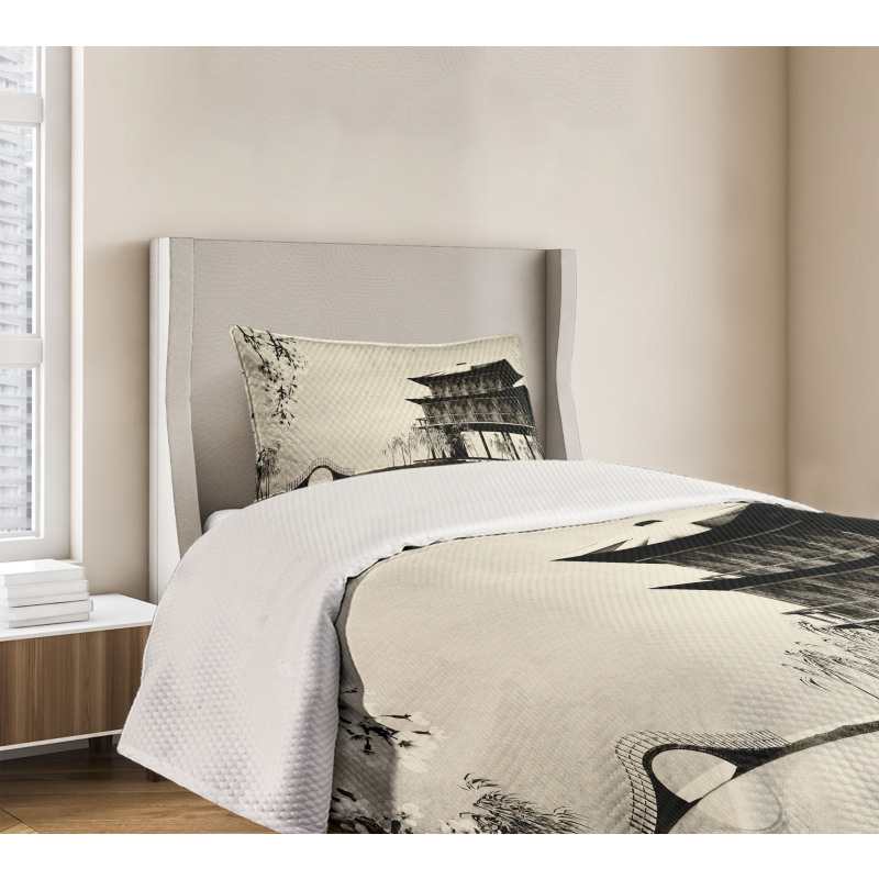 Landscape of Far East Bedspread Set