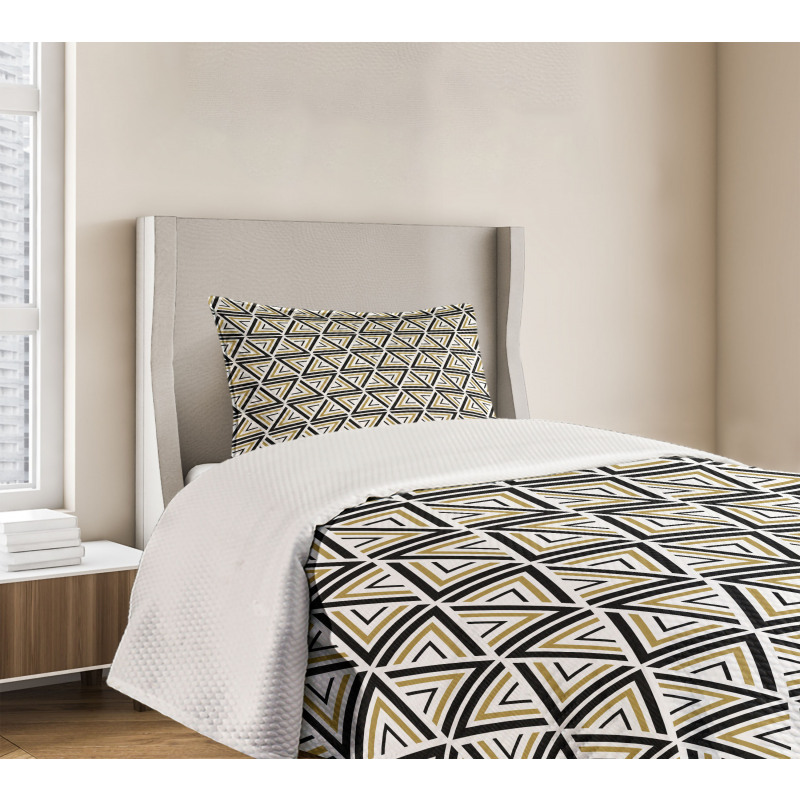 Angled Stripes Mosaic Bedspread Set