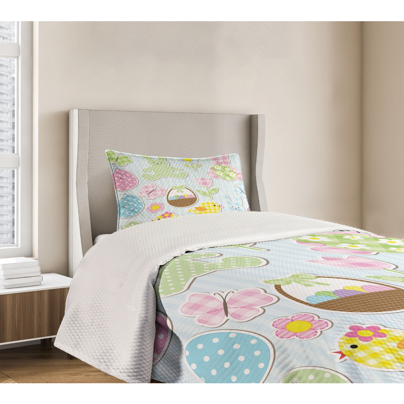 Pale Nursery Bunnies Bedspread Set