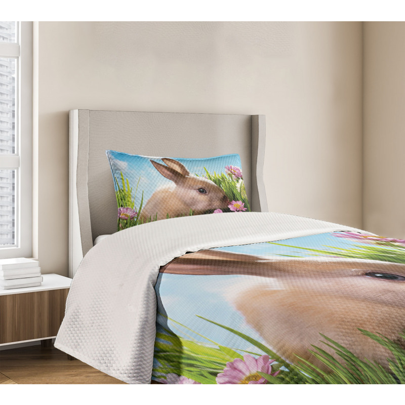 Grass and Spring Flowers Bedspread Set