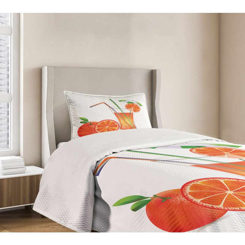 Orange Juice Glass Bedspread Set