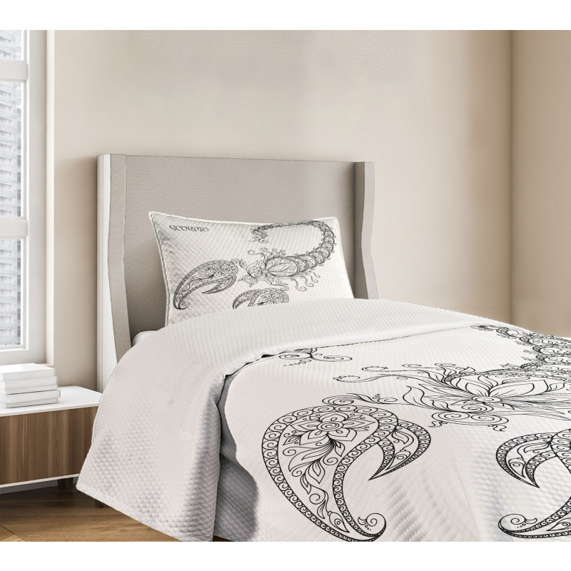 Floral Tattoo Bedspread Set