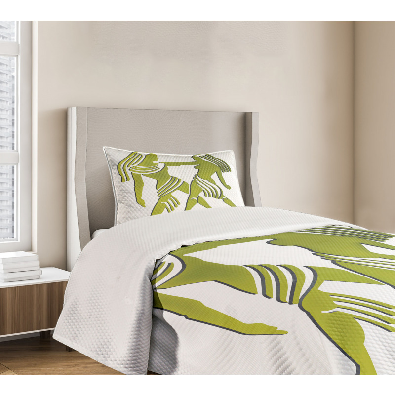 Green Twins Art Bedspread Set