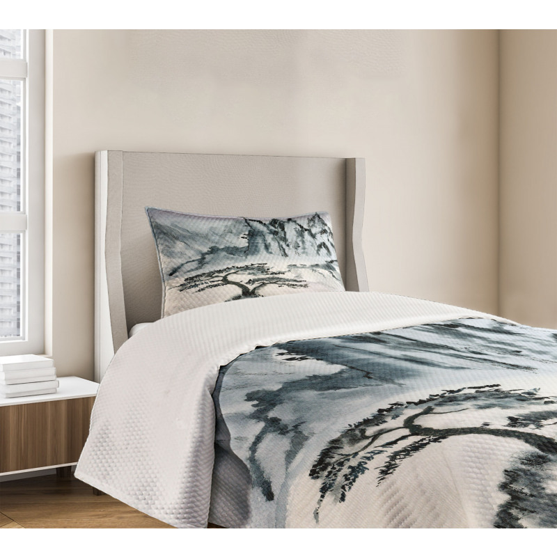 Chinese Mountain Tree Bedspread Set