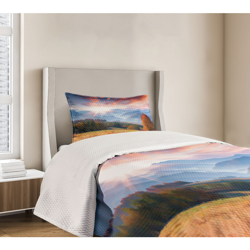 Colorful Fall Scene Bedspread Set