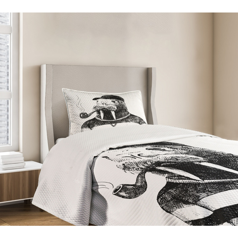 Hipster Walrus Bedspread Set