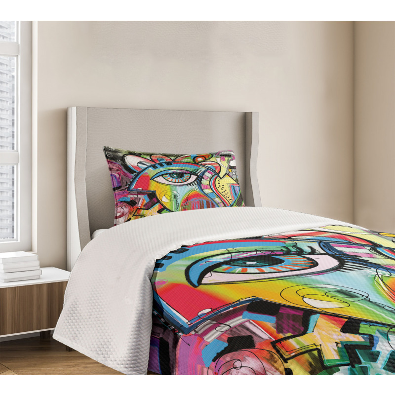 Colorful Art Eye Bedspread Set