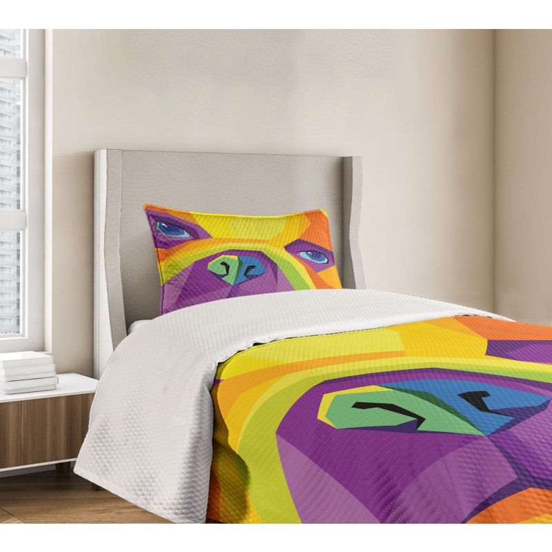 Abstract Vibrant Face Bedspread Set