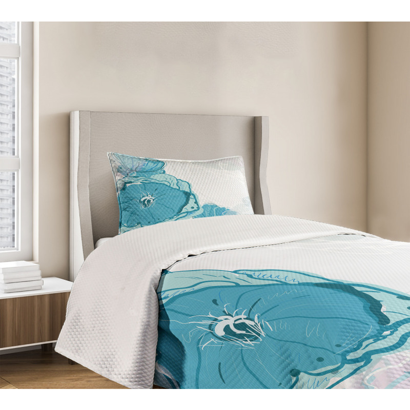 Blue Spring Blossoms Bedspread Set