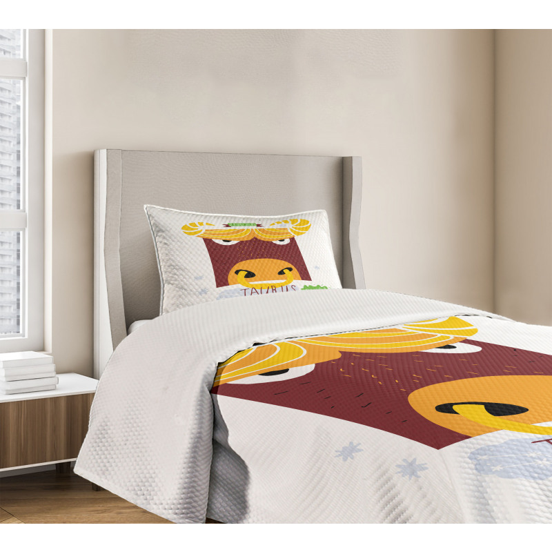 Angry Bull Face Bedspread Set