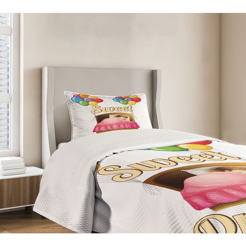 Cartoon Girl Night Bedspread Set