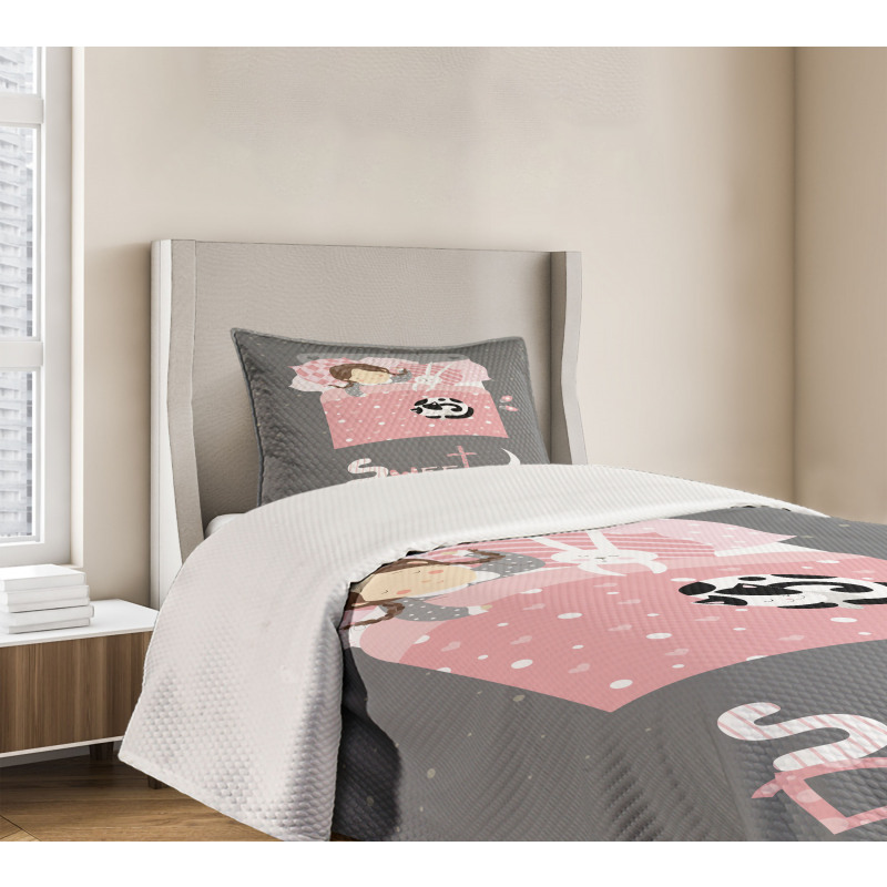 Girl with a Bunny Bedspread Set