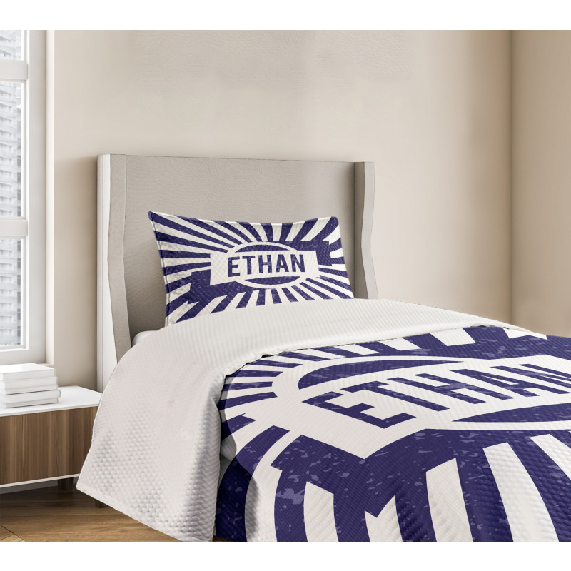 Circle Stripes Boys Name Bedspread Set