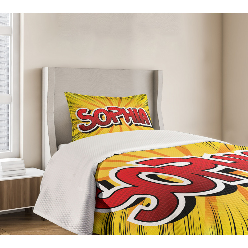 Retro Comic Western Name Bedspread Set