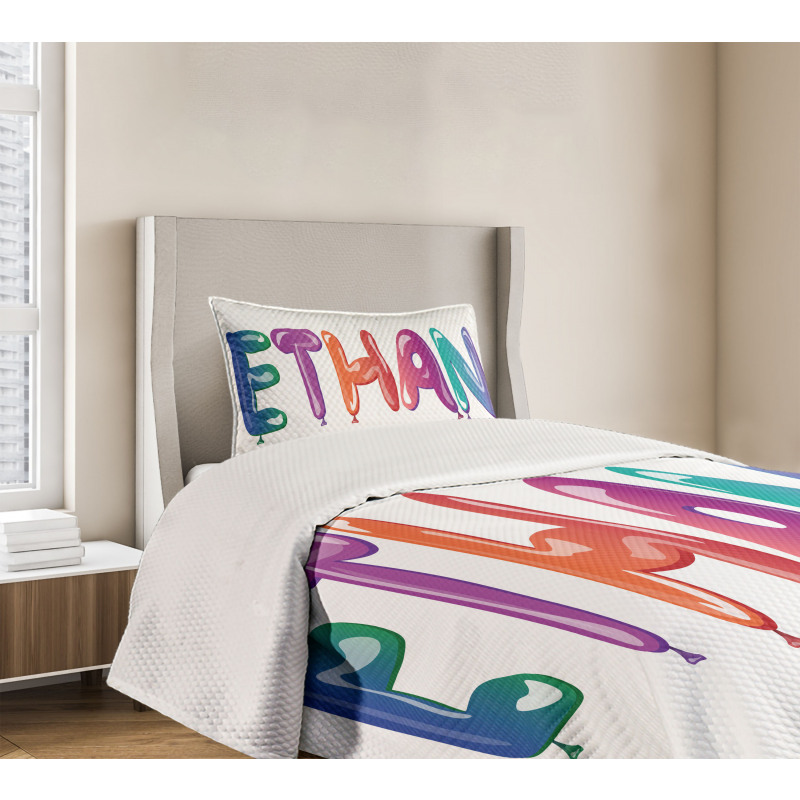 Balloons Happy Birthday Bedspread Set