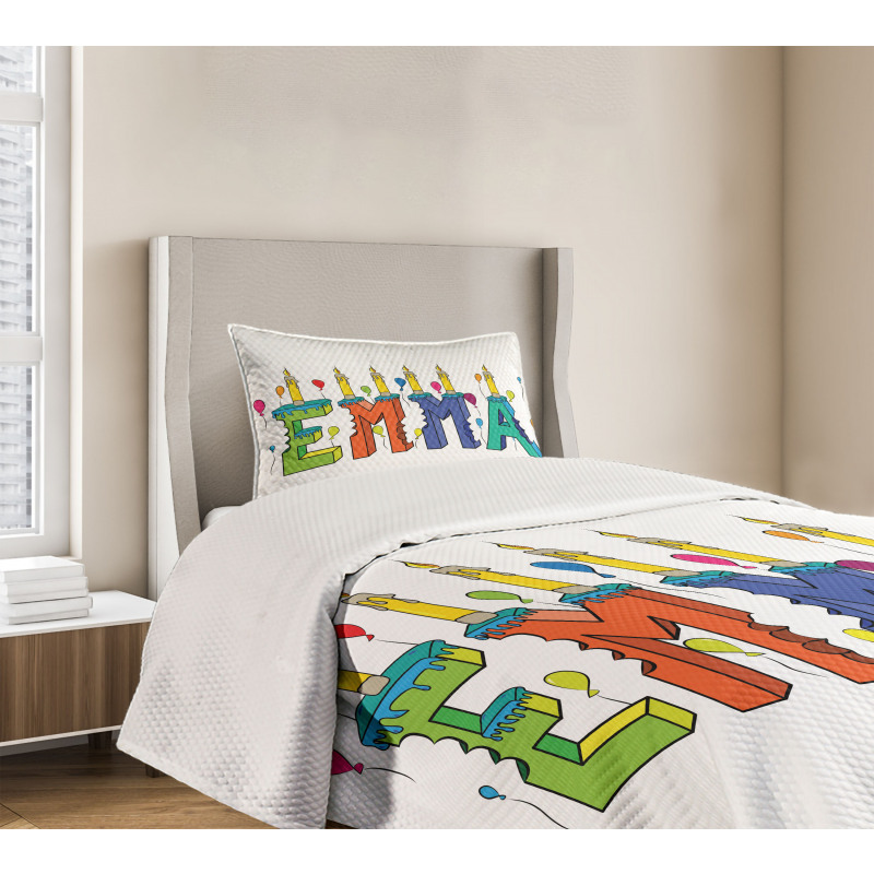 Popular Colorful Name Bedspread Set