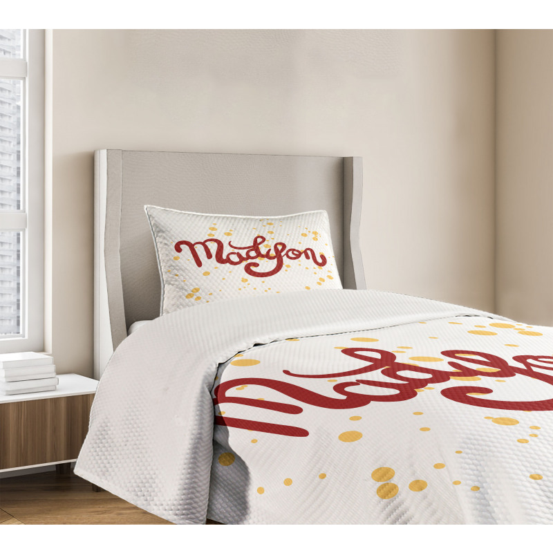 Cursive Alphabet Design Bedspread Set