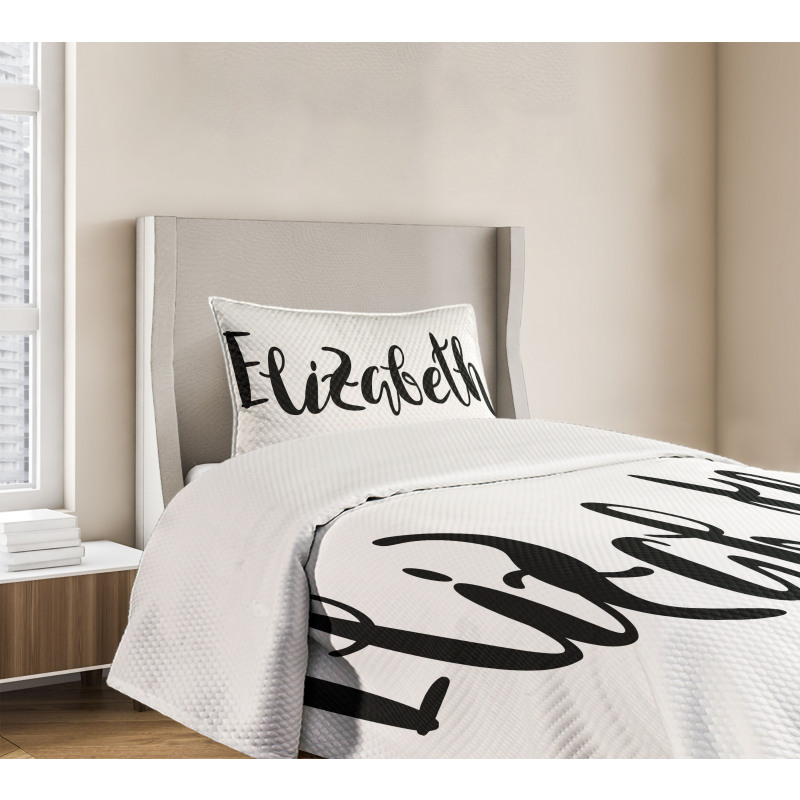 Monochrome Letters Bedspread Set