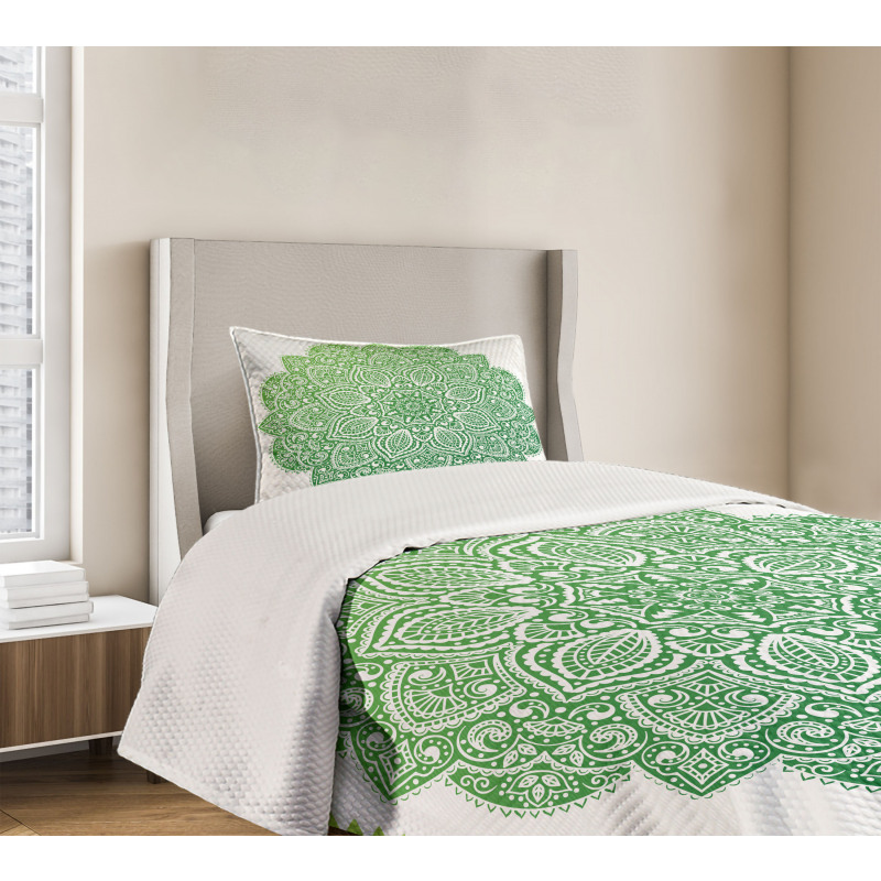 Ornate Floral Design Bedspread Set