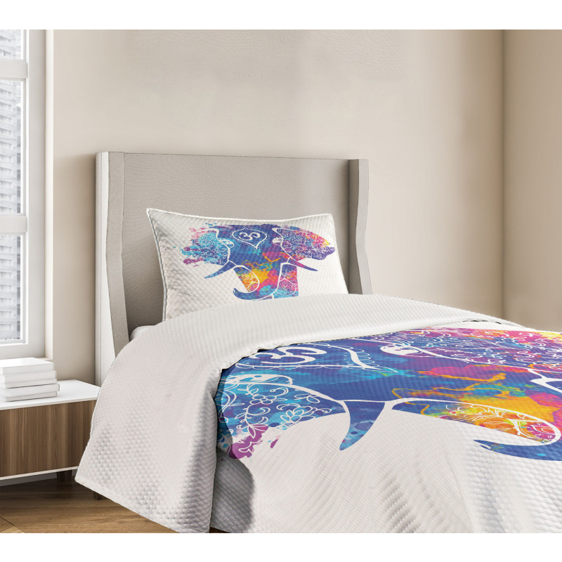 Elephant Paint Smears Bedspread Set