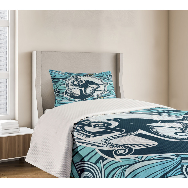 Sea Waves Bedspread Set