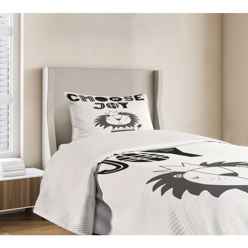 King of the Jungle Words Bedspread Set