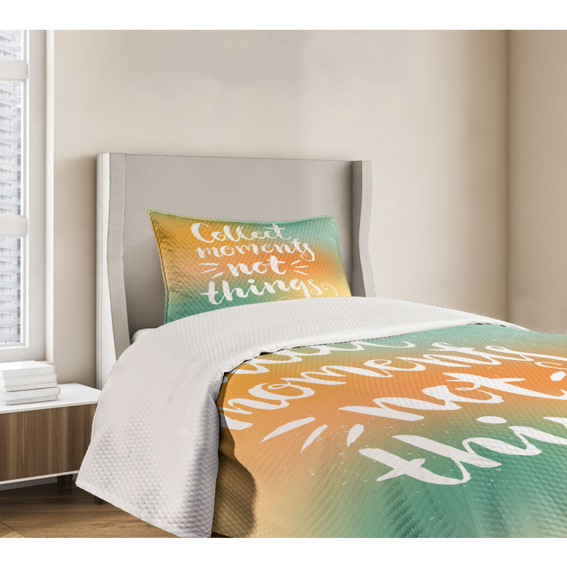 Romantic Saying Design Bedspread Set