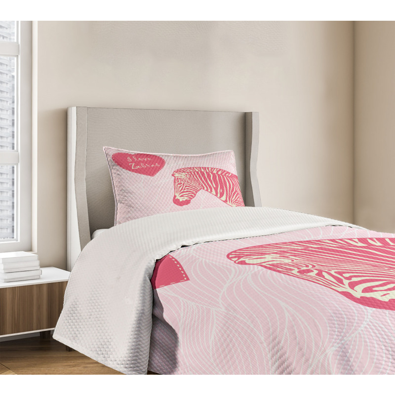 I Love Zebras Words Bedspread Set