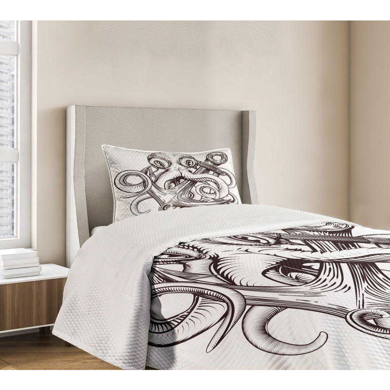 Octopus Tattoo Design Bedspread Set