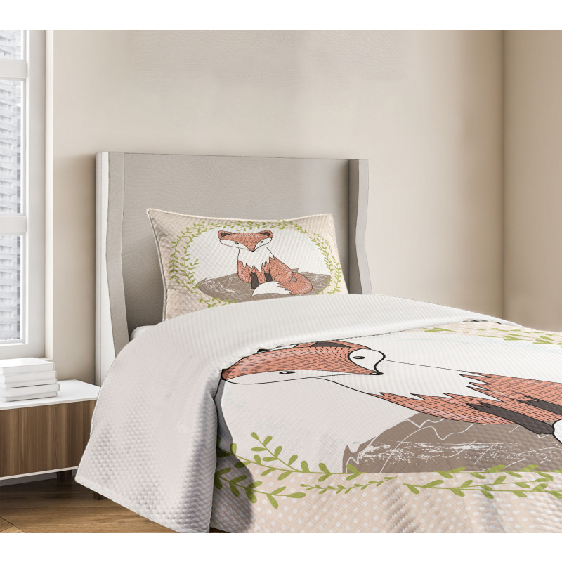 Forest Animal Polka Dots Bedspread Set