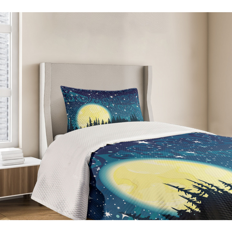 Moon over Forest Bedspread Set