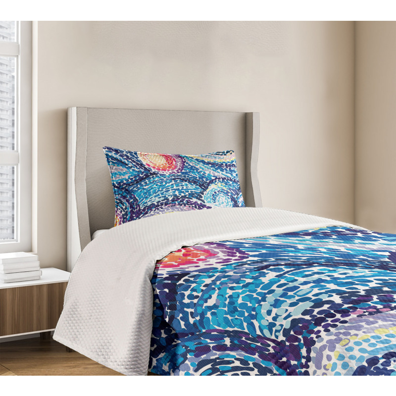 Doodle Wavy Lines Bedspread Set