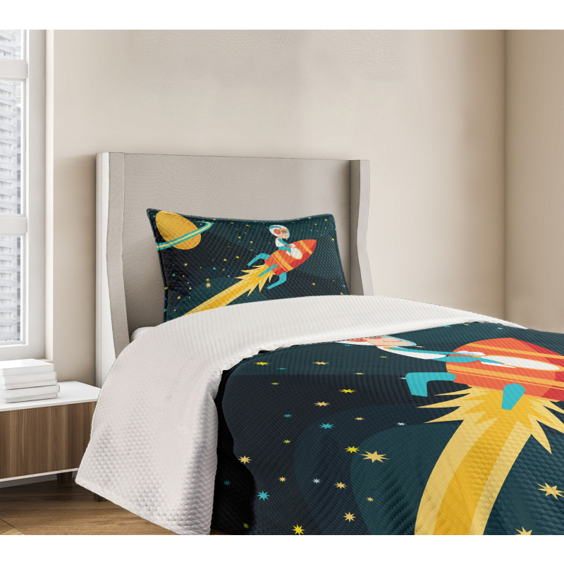 Boy on a Rocket Adventure Bedspread Set