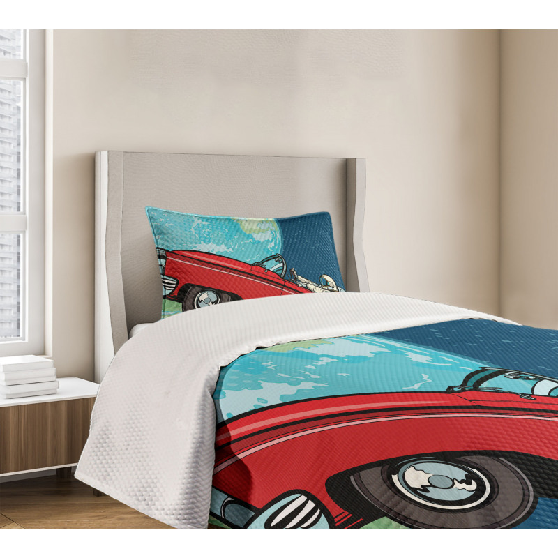 Cosmonaut in a Car Bedspread Set