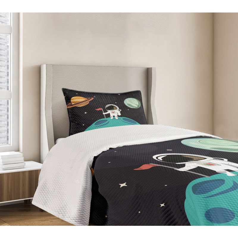 Galaxy Adventure Cartoon Bedspread Set