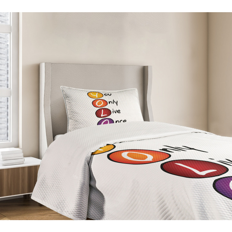 Colorful Circles Acronym Bedspread Set